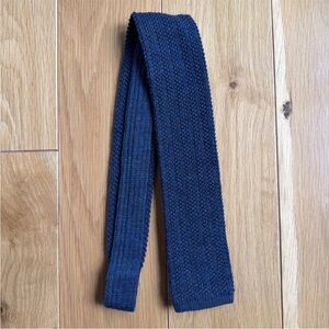 Roosternit Tie Navy Marled Wool Mohair Flat End Ivy Prep USA Necktie 52” VTG